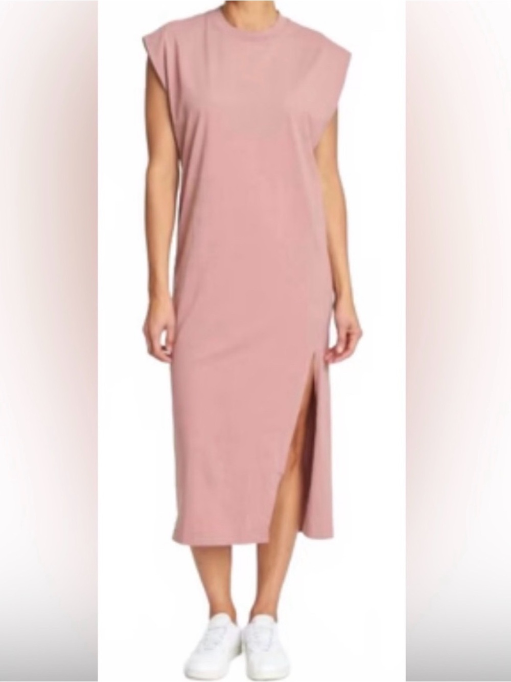 pistola Sleeveless Midi Dress in Dusty Rose with Side Slit
